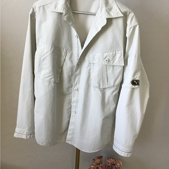 Puma White Lightweight Shirt Jacket - Picture 3 of 6